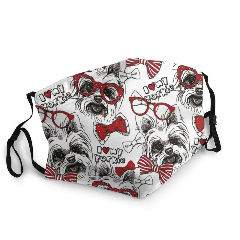 

Многоразовая маска для лица для йоркширских терьеров, пылезащитный респиратор против смога для взрослых и животных