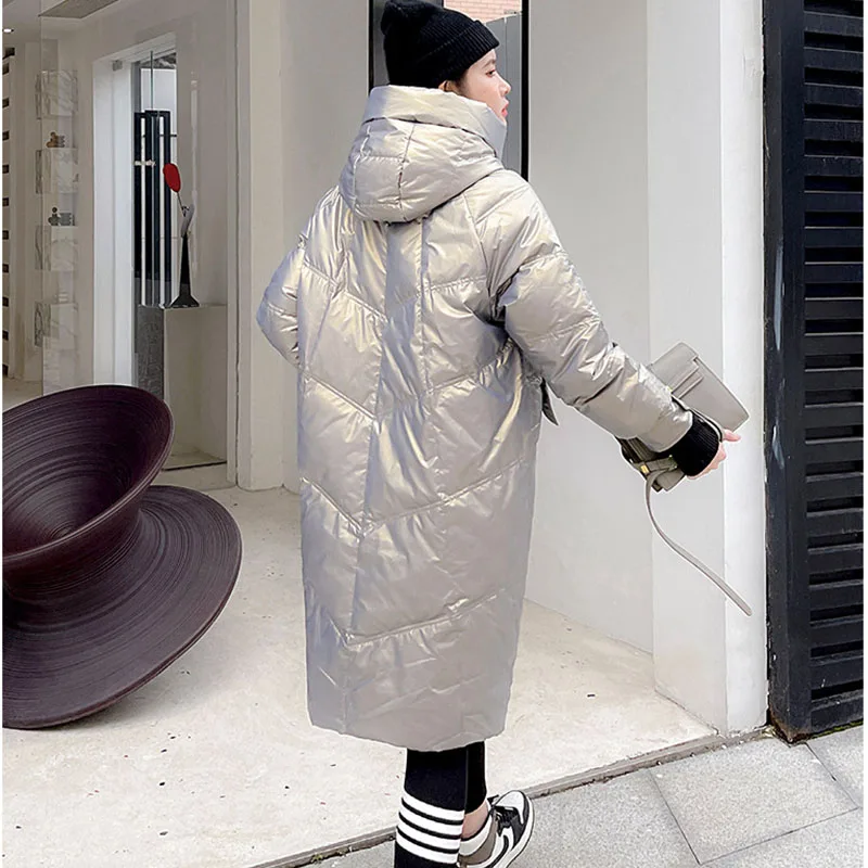 High Quality Coat 2023New Fashion Medium Length Thick Women Down Jacket Winter White Duck Down Hooded Women Down Jacket NBH265