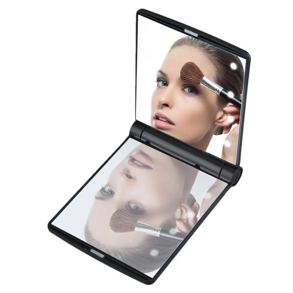 

1PC Fashion Women Ladies Make Up Mirror Cosmetic Folding Portable Compact Pocket with 8 LED Lights Makeup Tool Best Gift