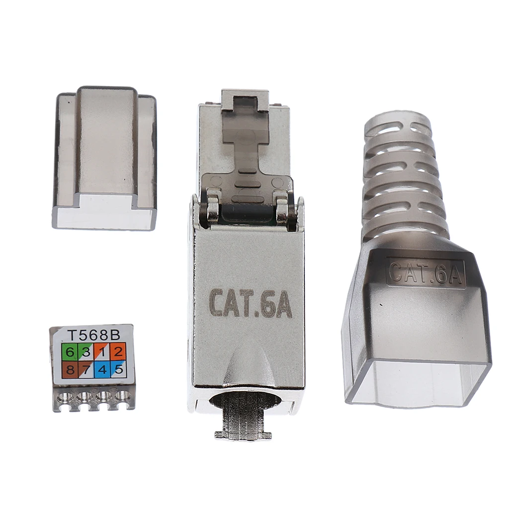 CAT6A RJ45 сетевой разъем Модульные вилки защищенные разъемы Ethernet кабель адаптер