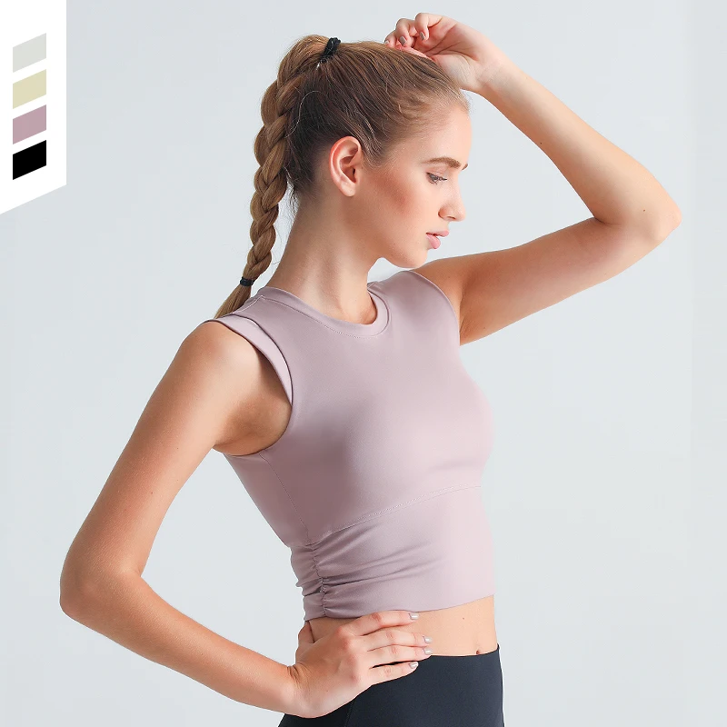 Женский жилет с коротким рукавом для йоги облегающие Стрейчевые рубашки бега