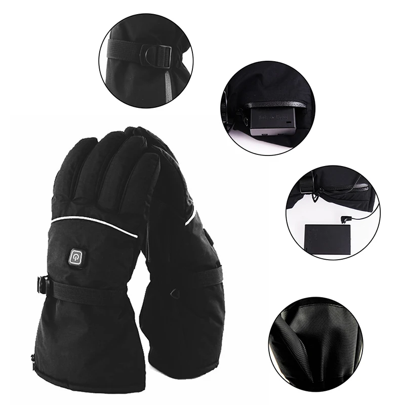 

A pair 4000 MAh Electric Heated Gloves With Temperature Adjustment Lithium Batteries Gloves For Skiing Hiking Climbing Driving