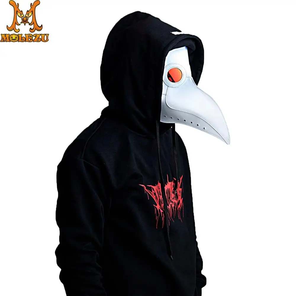 Molezu латекс чума птица маска с клювом Хэллоуин Косплэй Опора чумной доктор