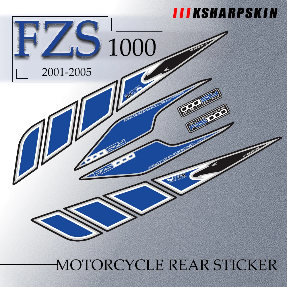 

Motorcycle Accessories Rear Fairing Motor Number Board 3D Stickers Gel Protector For Yamaha FZS1000 Fazer 2001-2005 fzs 1000