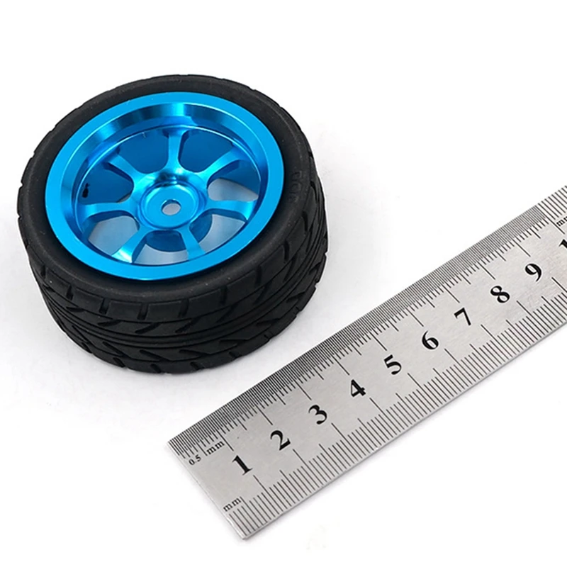 

2set Metal Wheel Rim + Rubber Tires Tyres with 12mm Wheel Hub Hex Adapter for Wltoys144001 1/14 Red & Blue