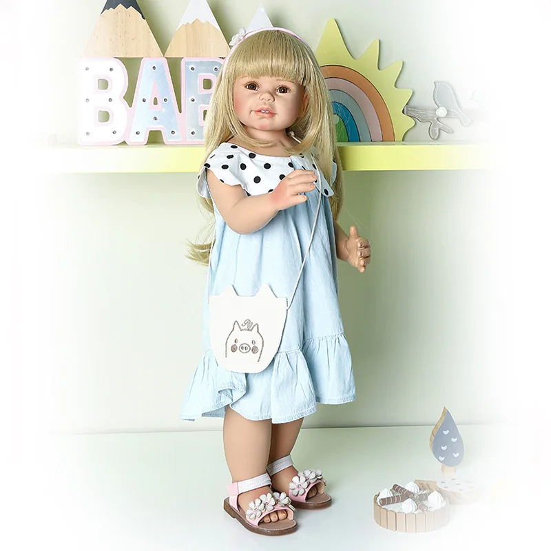 

Reborn Baby Dolls 28inch Handmade Real Size Girl Dolls Child Model Girl Doll Realistic Full Silicone Girl Kids Adults Accompany