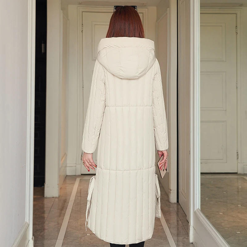 Женская куртка с капюшоном длинное пальто парка женские осенне-зимние толстые