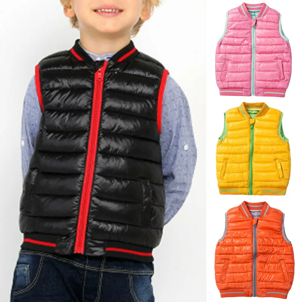 Зимняя теплая куртка для мальчиков и девочек стеганая на молнии спереди пуховая