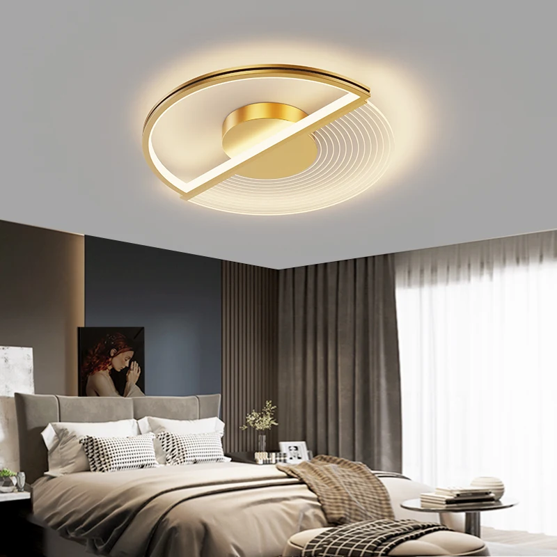 

Modern Fashion LED Ceiling Light Simplicity Creative Square Round Gold for Bedroom Study Living Room Home Decor Indoor Lighting