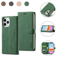 fashion solid color leather phone case for iphone 12 11 xs pro max mini x xr 8 7 6 6s plus se 2020 wallet card magnetic cases