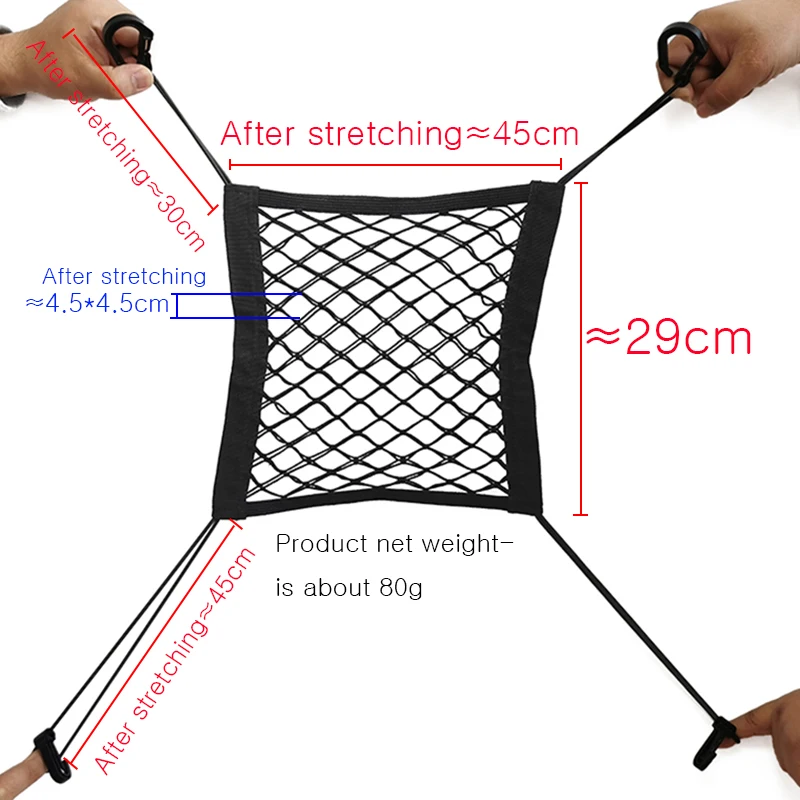 

Car Interior Trunk Seat Back Elastic Mesh Net Car Styling Storage Bag Pocket Cage velcro Grid Pocket Holder Car Accessories Trun