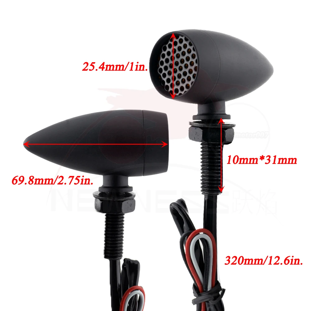 Светодиодная лампа для мотоцикла винтажная алюминиевая с 3 провосветодиодный 10