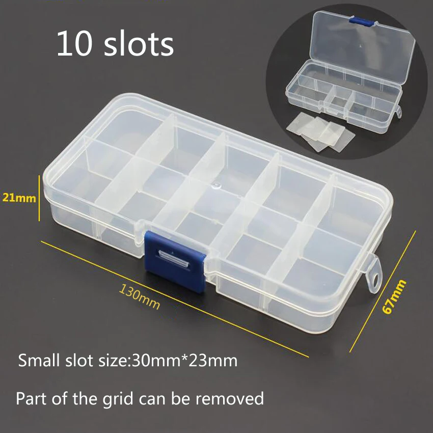 1PC New 10 Slots Cells Portable Jewelry Tool Box Container Ring Electronic Parts Screw Beads Component Storage | Инструменты