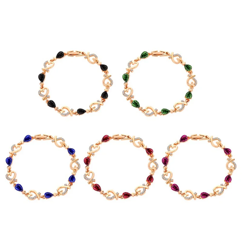 Браслет женский воздушный в виде сердца с цветами и бриллиантами|Сувениры для