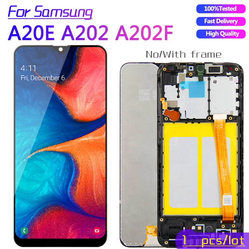 Для Samsung Galaxy A20e A202 A202F A202DS дисплей с сенсорным экраном дигитайзер в сборе