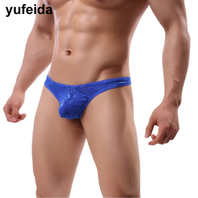 Трусы с низкой талией мужские стринги сексуальные кружевные трусы для мужчин