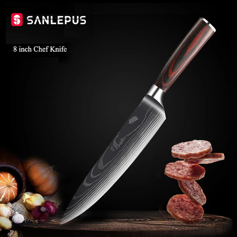Универсальный нож SANLEPUS 8 дюймов острые ножи шеф-повара из нержавеющей стали для