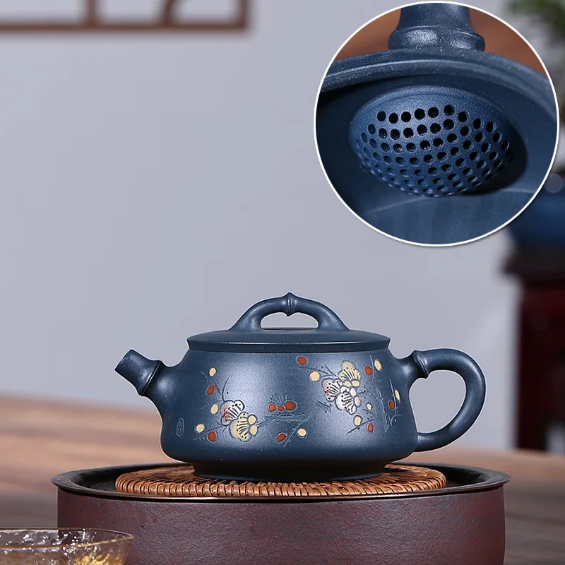 

Tea pot purple clay Stone scoop teapot Chinese handmade Tea set Raw ore custom Authentic 188 ball hole filter 240ml ZM224