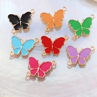 10pcslot enamel butterfly connector solid color charms pendants for necklace earring bracelet diy jewelry making accessories