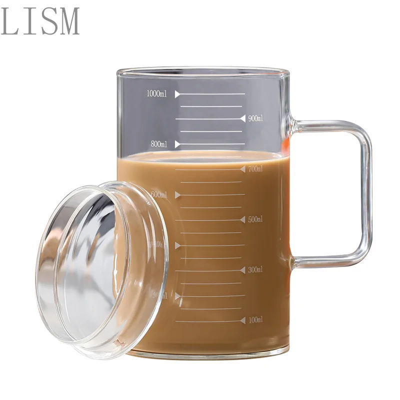 

High temperature resistant glass measuring cup with scale and handle kitchen baking measuring tool children's milk measuring cup