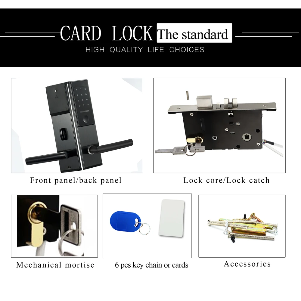 Дверной смарт-замок с паролем цифровой дверной замок без ключа поддержкой Bluetooth 6