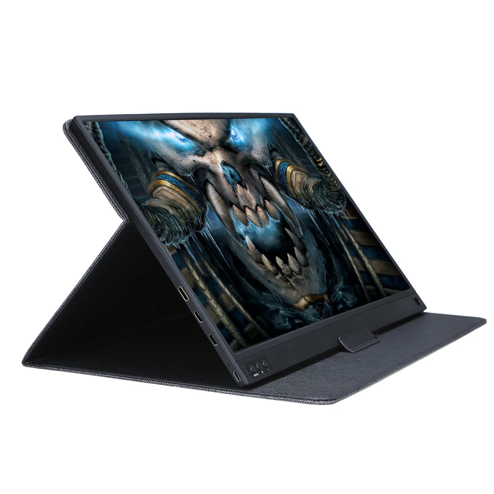 T-bao 15,6 ''сенсорный экран портативный монитор 1920x1080 HD ips дисплей монитор 8000 мАч аккумуляторная батарея с кожаным чехлом