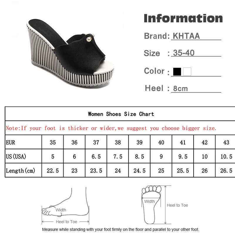 

Woman High Heels Wedge Slippers Summer Female Platform Stripe Pearl Sandals Peep Toe Flip Flops Ladies Casual Shoes Sandalias