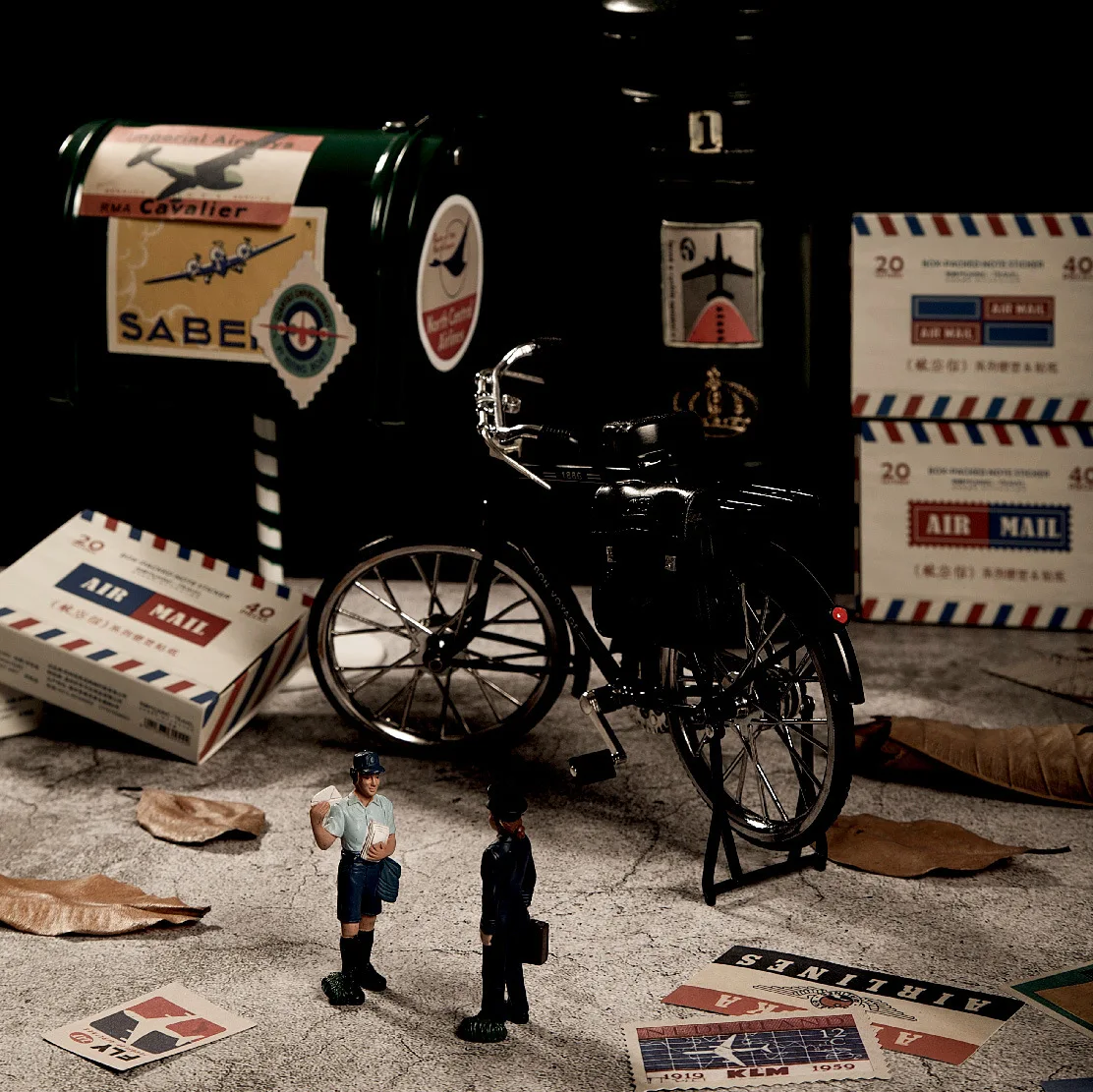 Винтажные наклейки в коробке 40 шт./компл. серия с буквами авиакомпании для