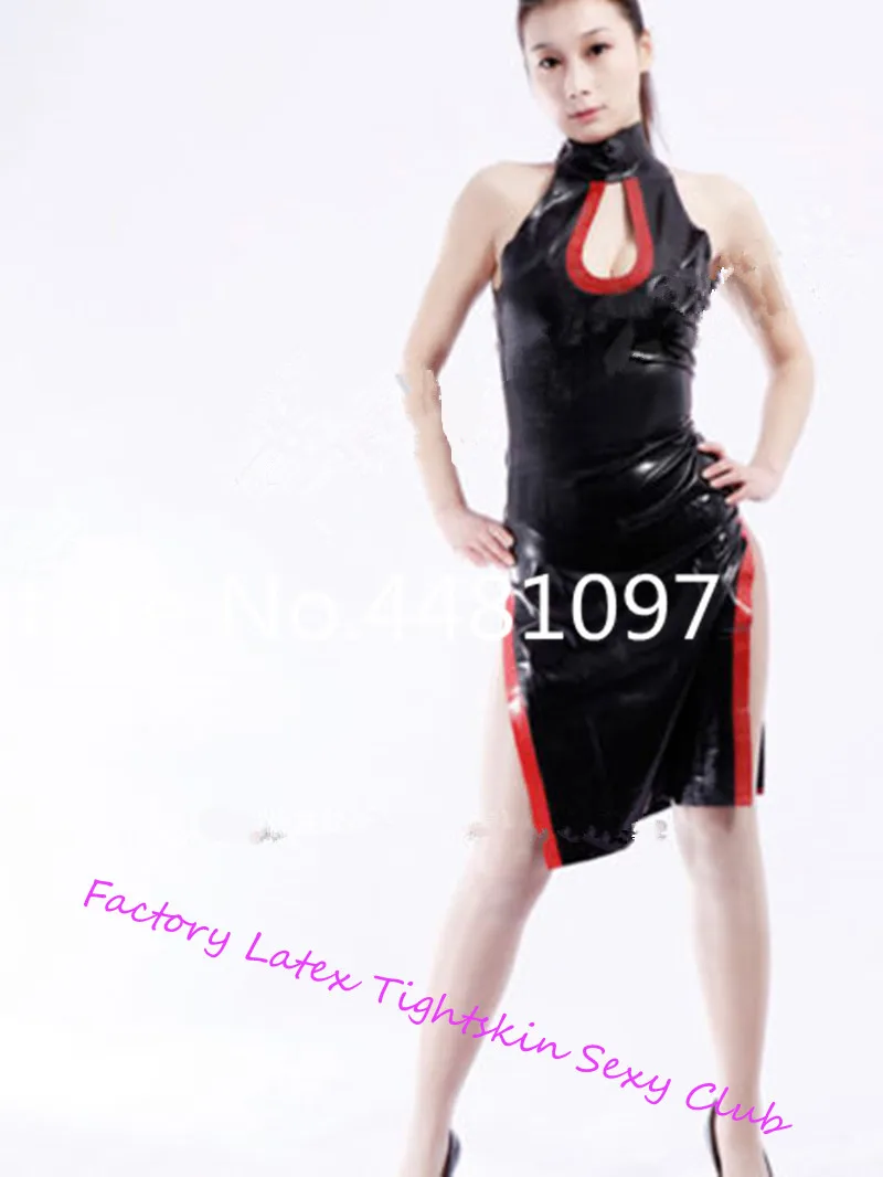 

100% латекса платье без рукавов юбка облегающий костюм для вечерние Клубные костюмы на Хэллоуин для женщин