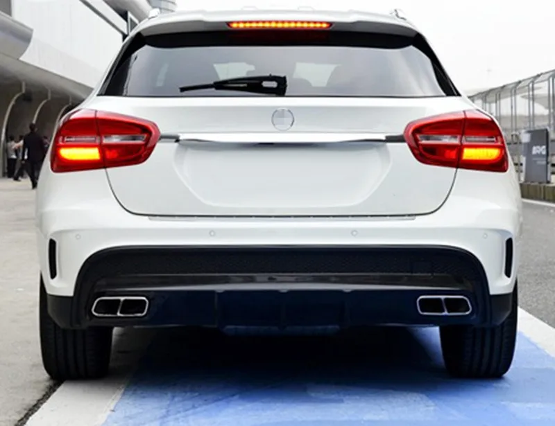 Mercedes X156 ABS задний диффузор и 4 выпускных наконечника выхлопной трубы для Benz GLA класс X156 GLA45 посылка