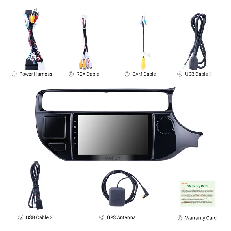 Harfey Android 10.0 API 29 Car GPS 9&quot HD 2.5D IPS Auto Radio for Kia K3/RIO 2015 RHD support Carplay TPMS DVR Multimedia Player |