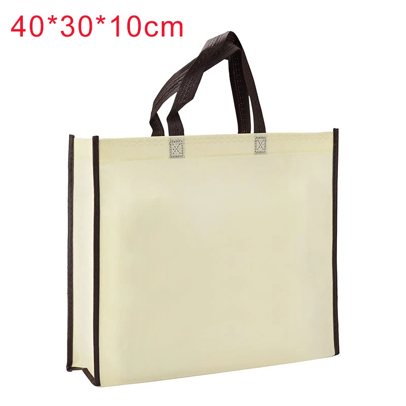 Beige-across Новая многоразовая сумка для покупок Большая складная сумка для продуктов двухцветная Нетканая удобная сумка для хранения Экологичная сумка - Цвет: Beige-across