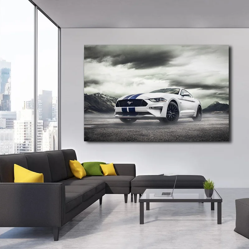 Supercar Fords Mustang Muscle Car Roadster художественная картина шелковая настенная живопись