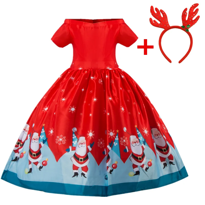 

Children's Christmas Dress For Girls New Year Costume Halloween Party Kids Santa Clus Snowman Cosplay Dress Up Xmas Clothing 10T