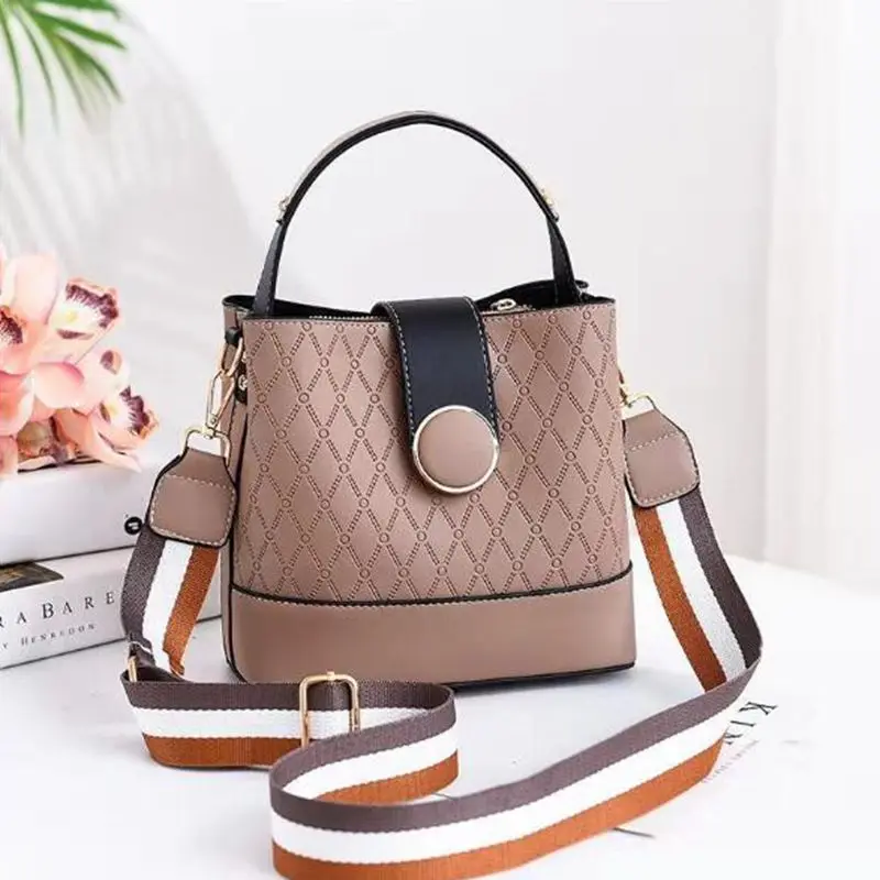 

Bag Lady Autumn 2020 New Style Fashion Europe and America Cross-slung One-shoulder Handbag Simplicity Bucket Bag