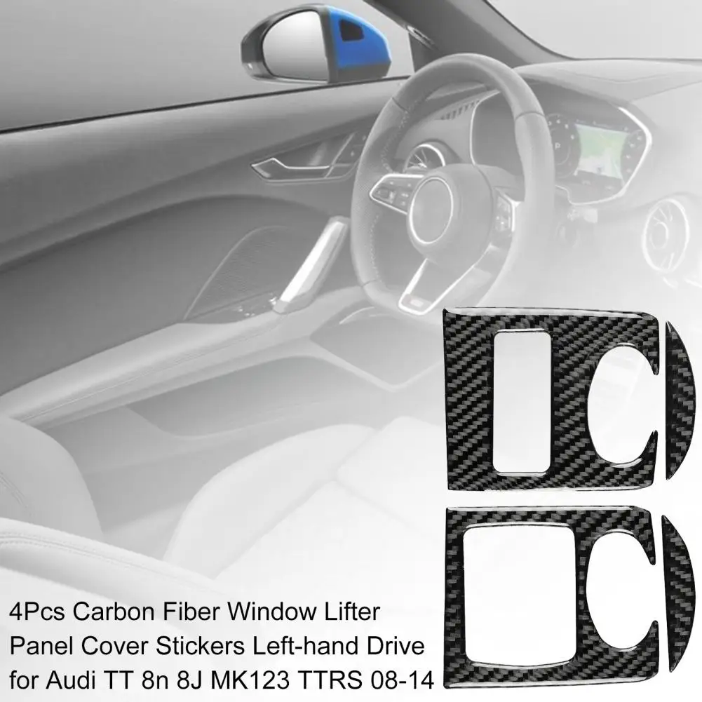 4Pcs Carbon Fiber Window Lifter Panel Cover Stickers Left-hand Drive for Audi TT 8n 8J MK123 TTRS 08-14 Car Accessories | Автомобили и