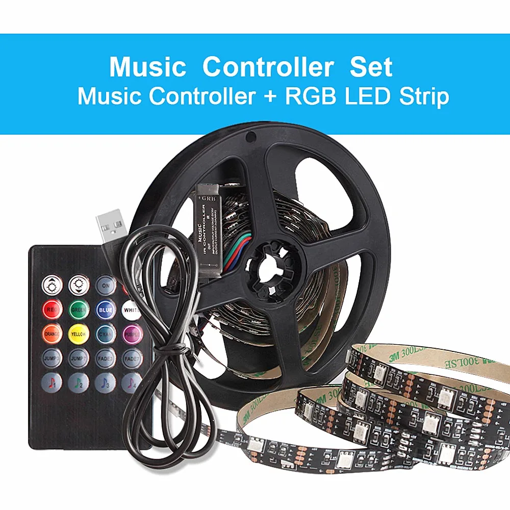 DC5V RGB Светодиодная лента SMD5050 Tira светодиодная USB лента RGB подсветка лента для компьютера ТВ фон Fita светодиодная полоса гибкий неоновый светильник