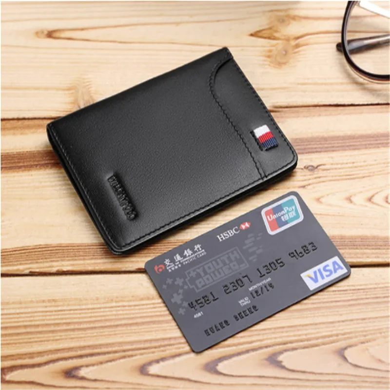 

Ультратонкий мужской кошелек WILLIAMPOLO boutique, короткий бумажник из воловьей кожи в Корейском стиле, Молодежный держатель для мелочи, с отделением для карт
