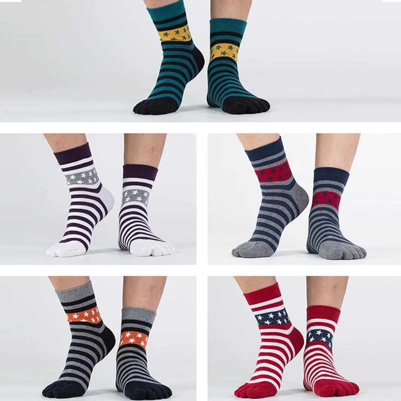 5 цветов брендовые полосатые носки с звездным носком красные белые модные