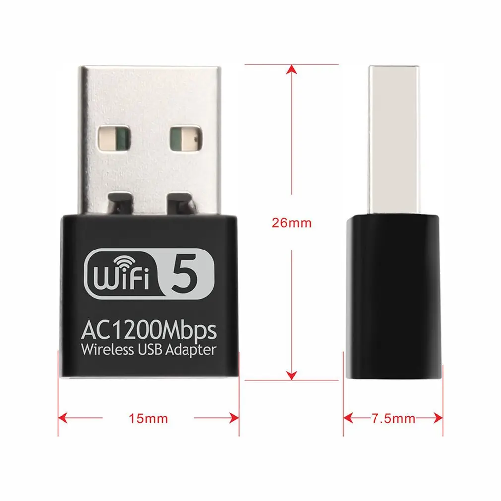 

Usb Dual Band Wireless Ac Adapter Network Card 1200Mbps 2.4ghz 5.8ghz Network Card Support Wifi Adapter