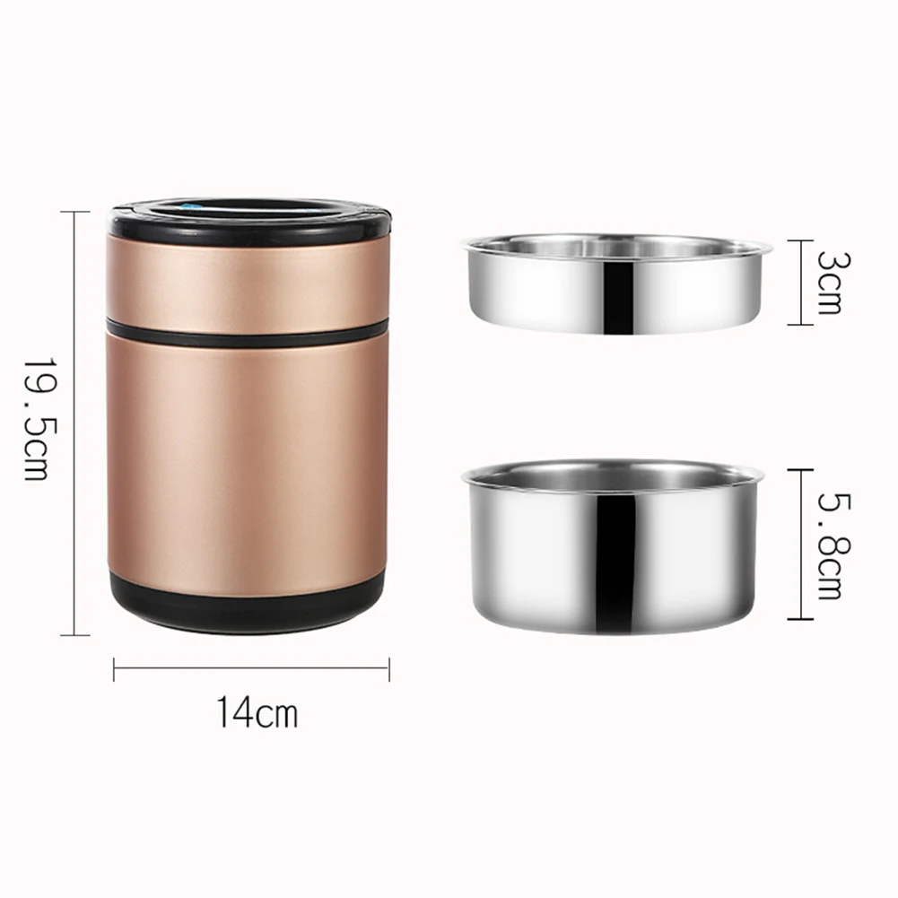 

2-Layer Vacuum Stainless Steel Insulated Lunch Box Jar Food Storage Container