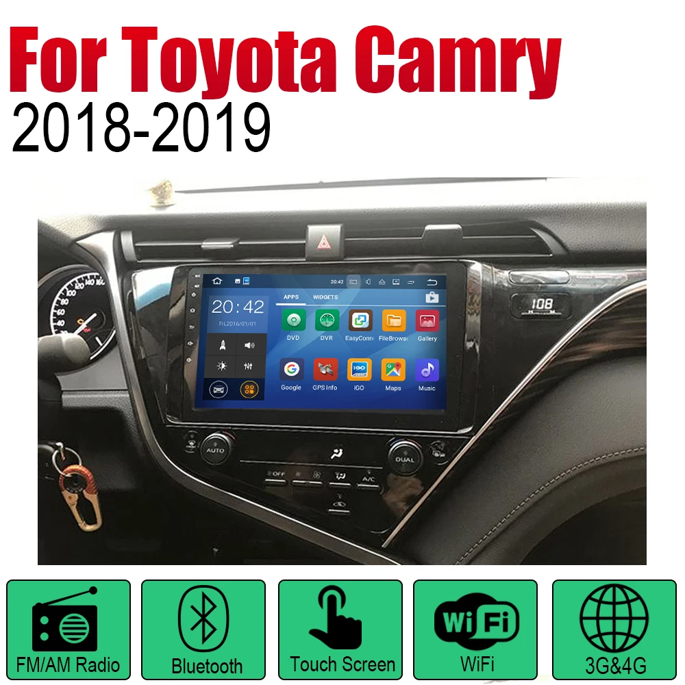 Автомагнитола на Android стерео DVD GPS навигация для Toyota Camry 2018 ~ 2019 Bluetooth Wi Fi 2din