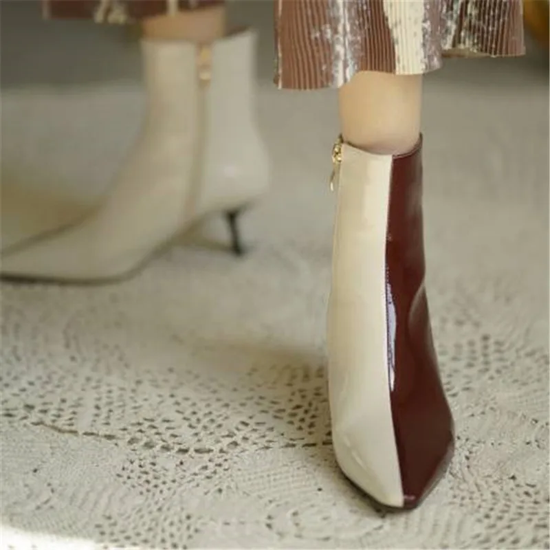 

2020 Winter New Women's Shoes Thin Heels High (5cm-8cm) Mixed Colors Fashion Boots Women Boots 2020