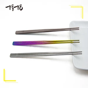 Палочки для еды TiTo из чистого титана, столовые приборы для кемпинга, пикника, походов, путешествий