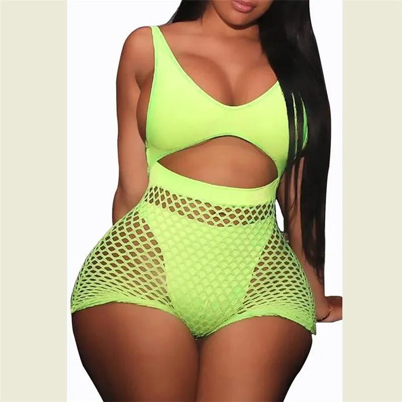 Женский Летний комбинезон с открытой спиной однотонный Облегающий в