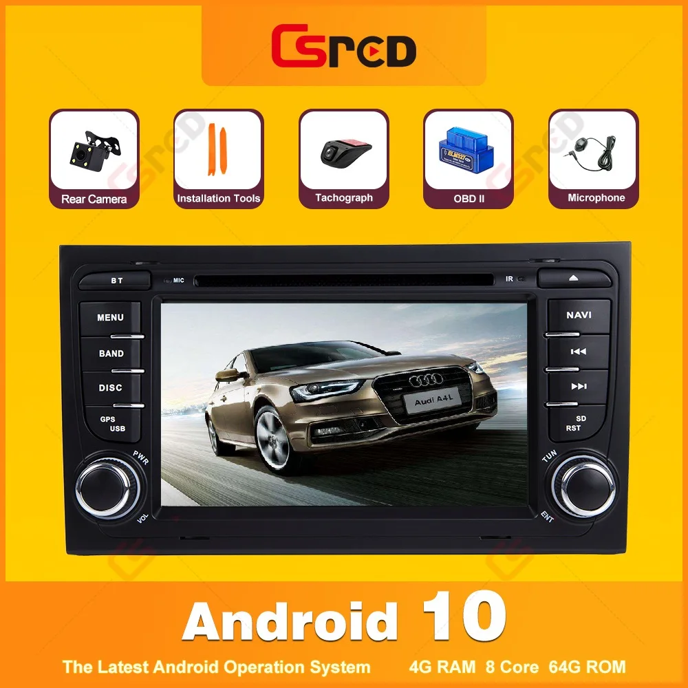 

Csred Android 10.0 Auto Radio For Audi A4 S4 RS4 SEAT Exeo Multimedia Player GPS Navigation Head Unit Stereo SWC New