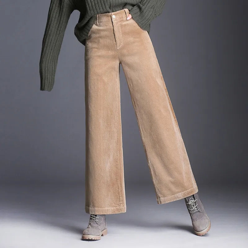 Новые модные осенне-весенние широкие брюки повседневные бриджи женские с