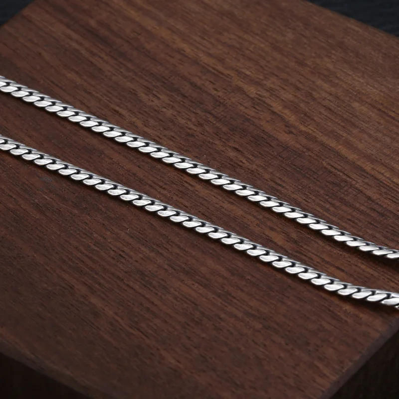 13 г 925 Стерлинговое Серебро ювелирное ожерелье 3 мм Толщина цепи мужской подарок