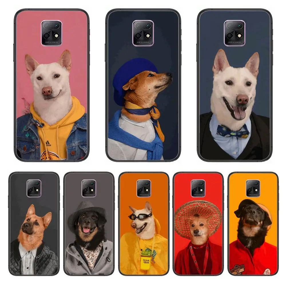 

Dog fashion creative personality boys Phone Case For XiaoMi Redmi 10X 9 8 7 6 5 A Pro S2 K20 T 5G Y1 Anime Black Cover Silicone