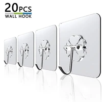 1020 pieces of strong self adhesive door transparent wall hanging hook kitchen bathroom suction heavy load rack